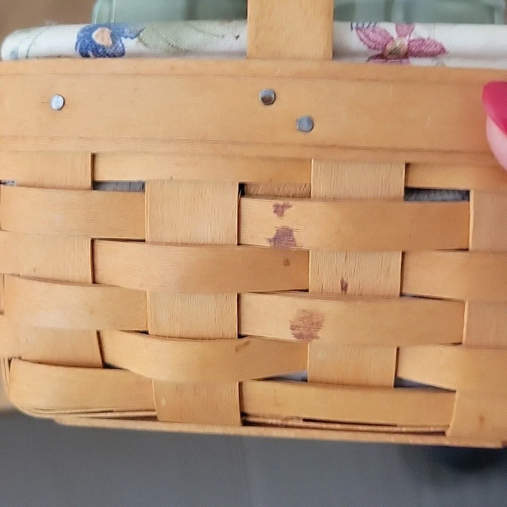 Longaberger Vintage Salt and Pepper Shakers in Handwoven lined Basket